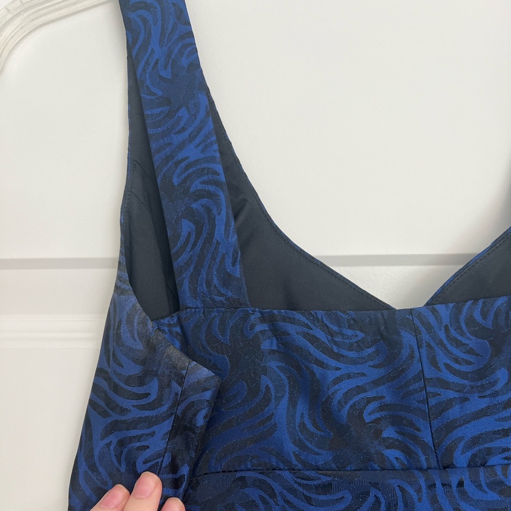 Blue V-Neck Cocktail Dress - Picture 5 of 14